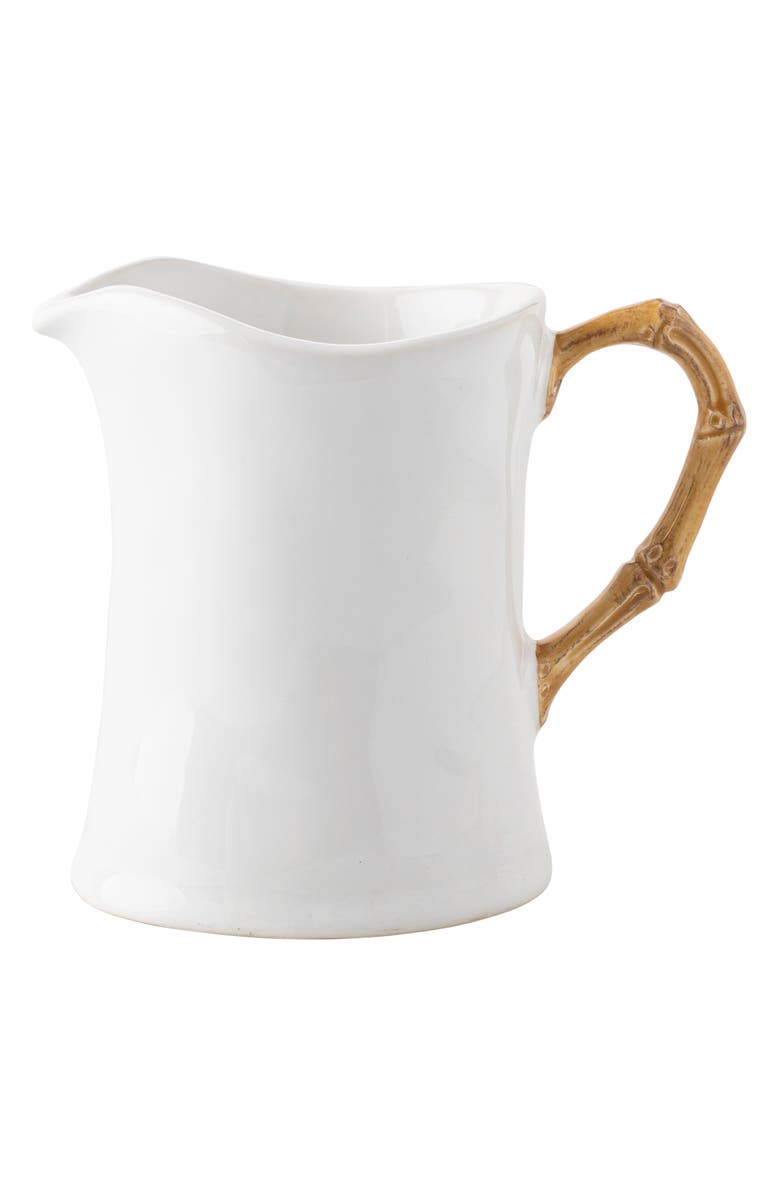 Juliska Bamboo Ceramic Creamer Pitcher, Main, color, Bamboo Natural