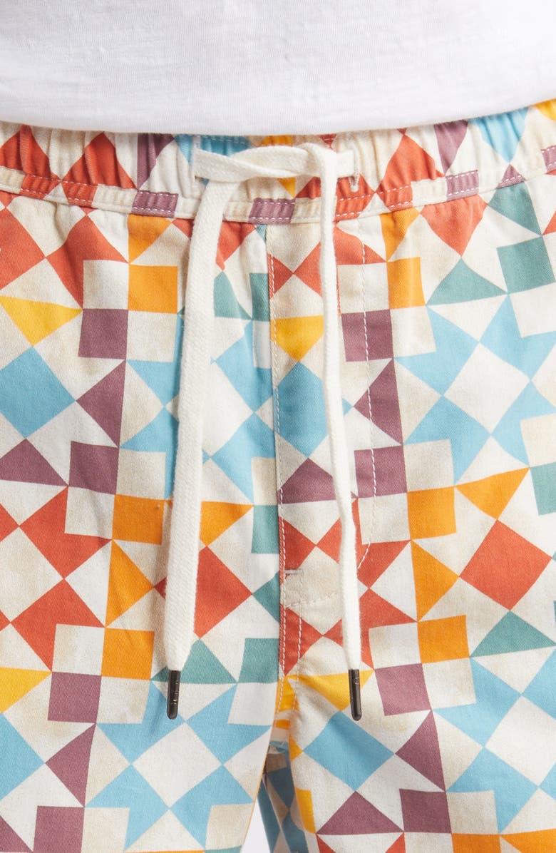 Treasure & Bond Quilt Print Stretch Cotton Drawstring Shorts, Alternate, color, 