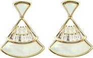 Panacea Mother-of-Pearl & Cubic Zirconia Fan Drop Earrings
