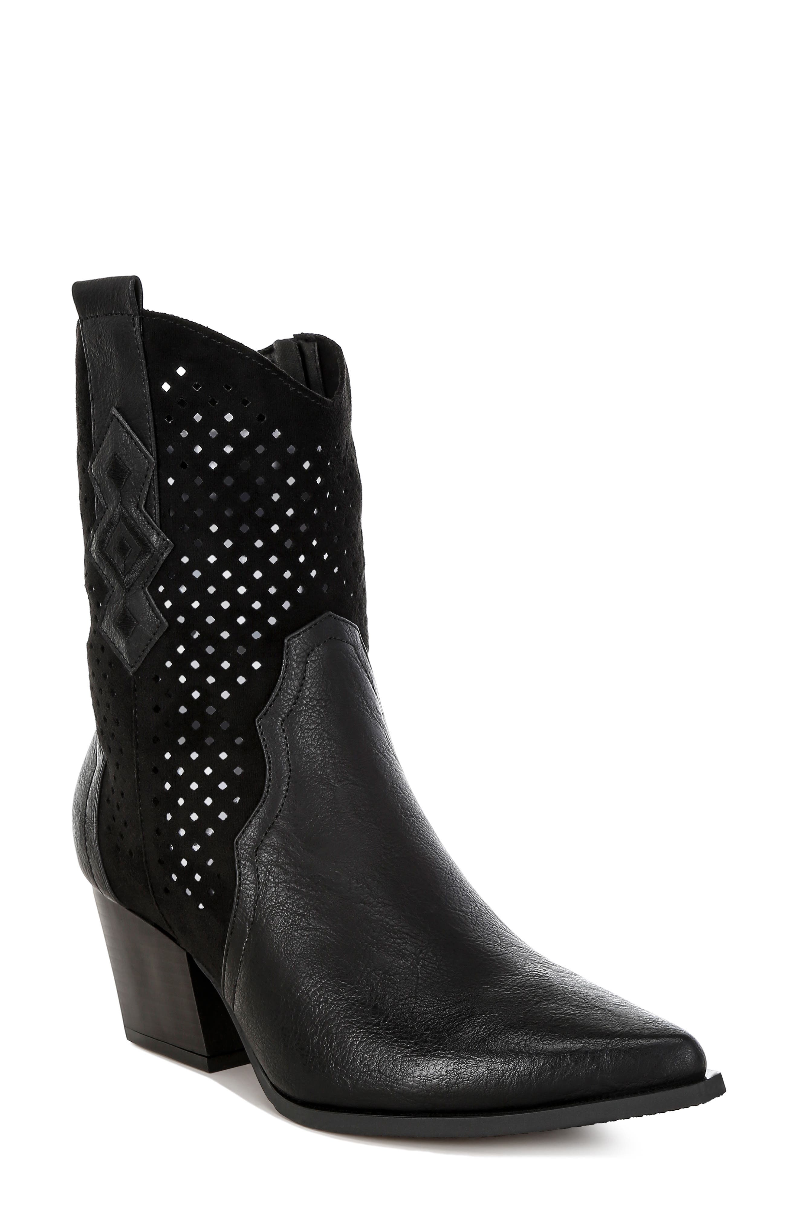 LONDON RAG Lomela Perforated Block Heel Boot, Main, color, 