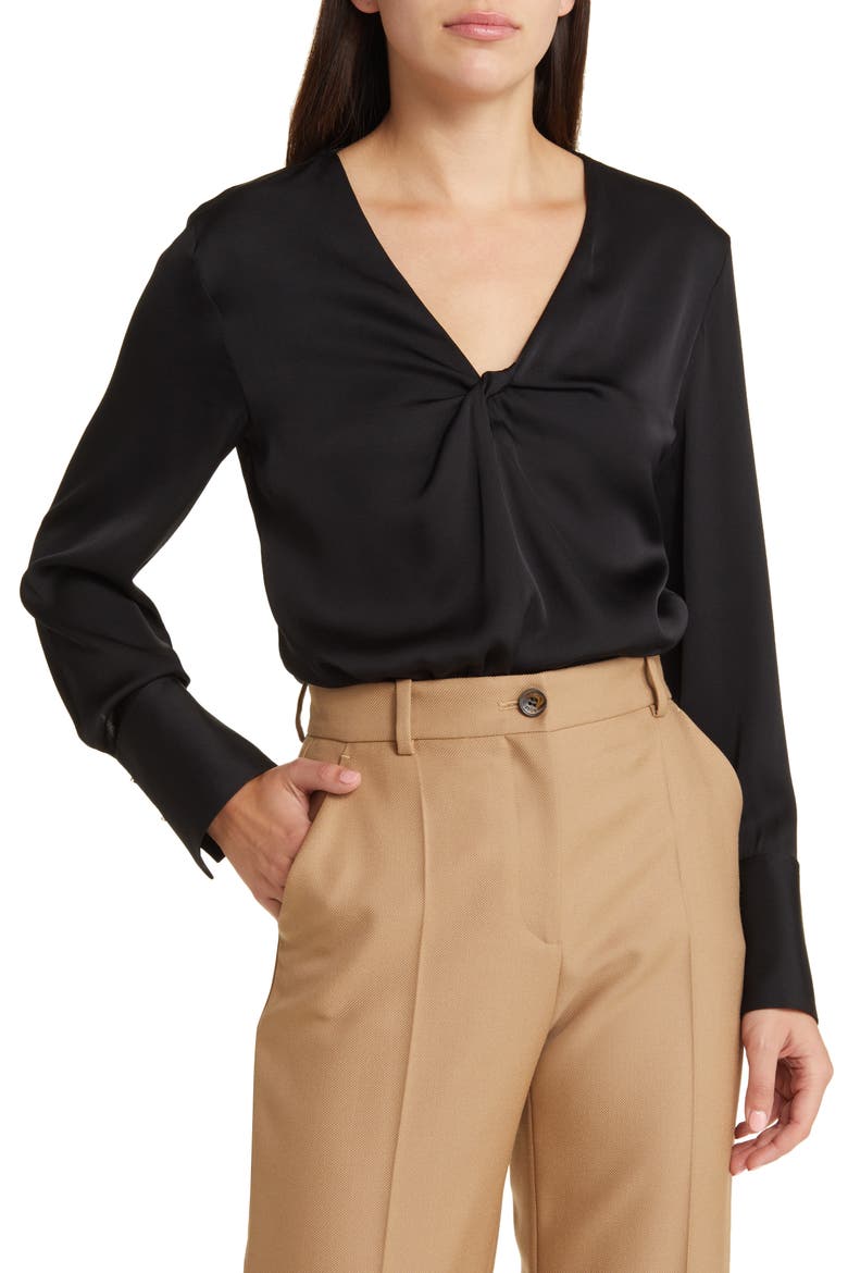 Bidinta V-Neck Top, Main, color, BLACK