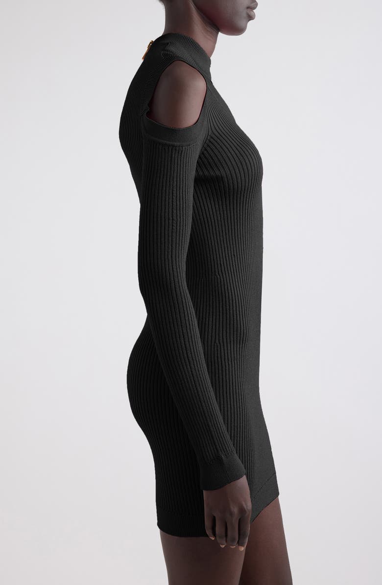 Pleated Wool Grain de Poudre Fit & Flare Dress