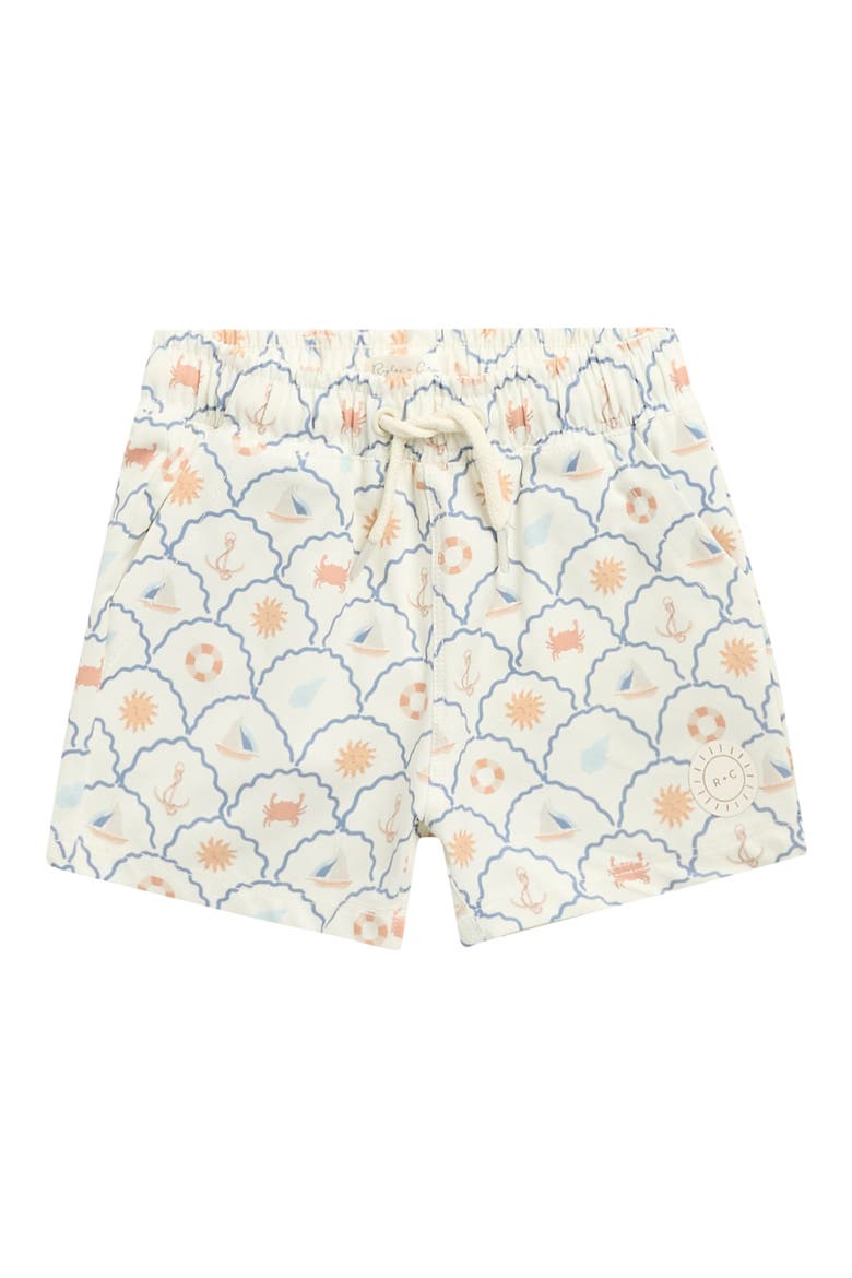 Nautical Print Board Shorts, Main, color, IVORY