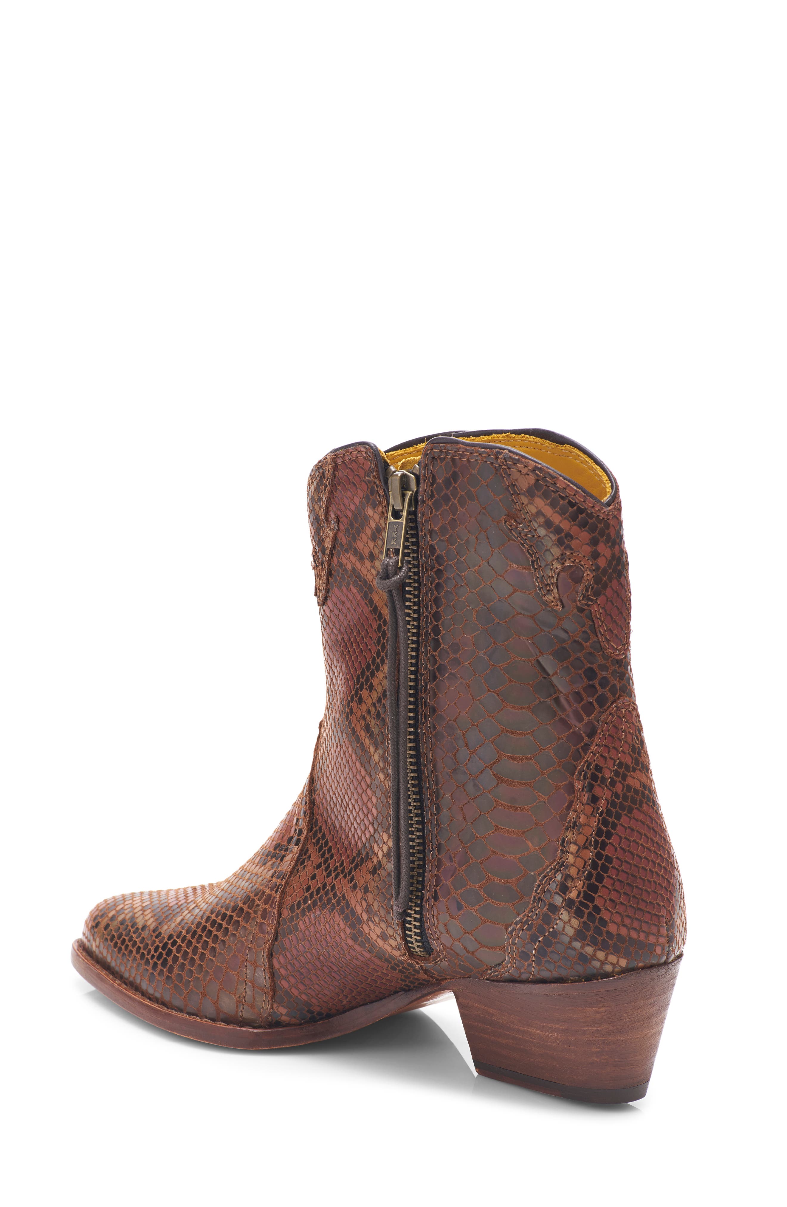 Free People New Frontier Western Bootie, Alternate, color, Snake Print Leather
