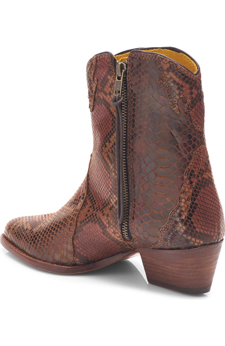 Free People New Frontier Western Bootie, Alternate, color, Snake Print Leather