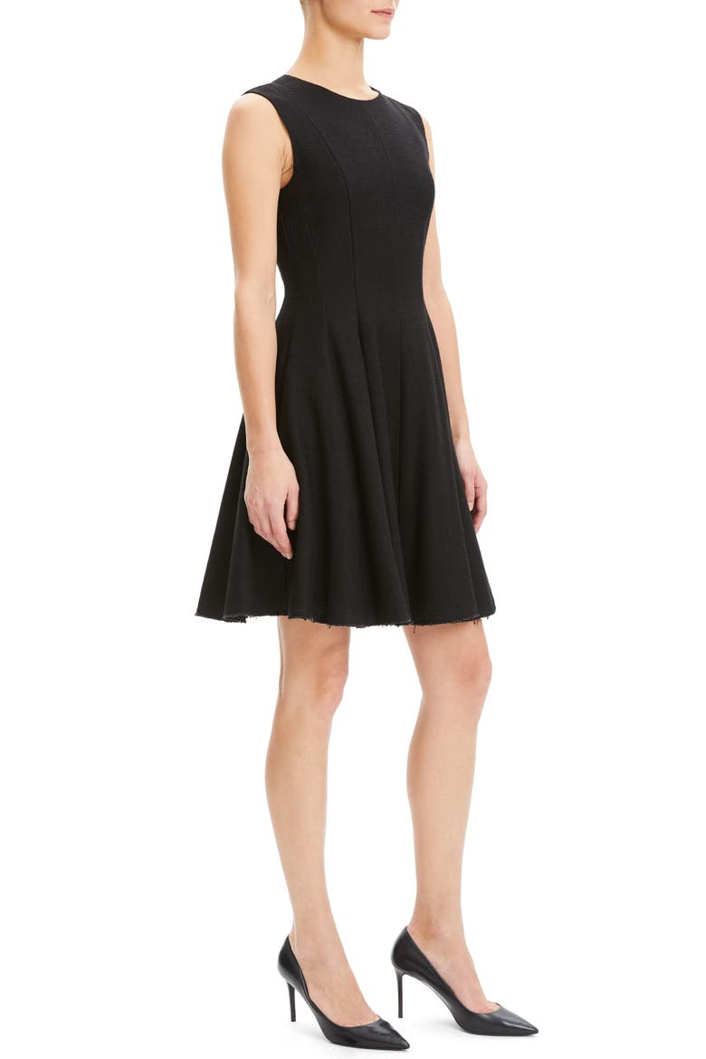 Canvas Fit & Flare Dress, Alternate, color, BLACK