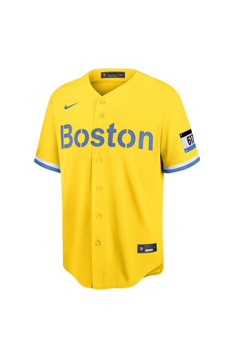 Nike Men's Nike J.D. Martinez Gold Boston Red Sox City Connect Replica Player Jersey, Alternate, color, 