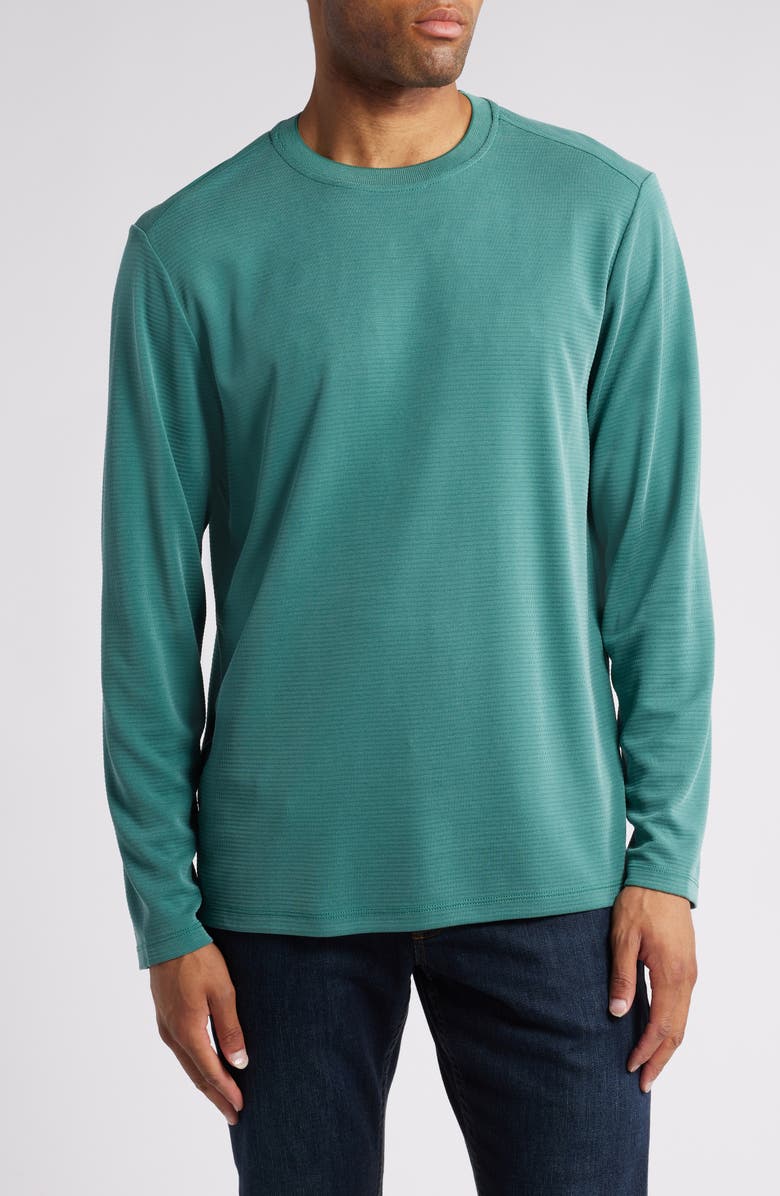 Tommy Bahama Coastal Crest Long Sleeve Performance T-Shirt, Main, color, Myrtle Green