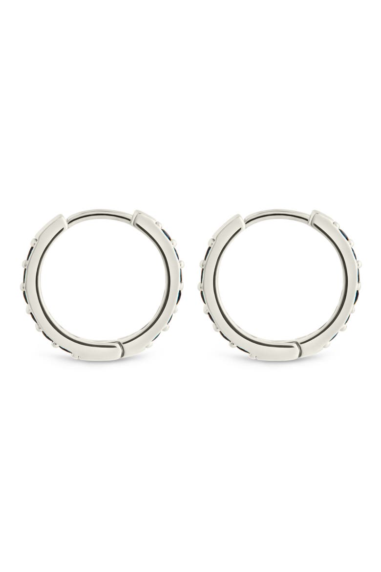 Zadie CZ Everyday Hoop Earrings, Alternate, color, SILVER/BLACK