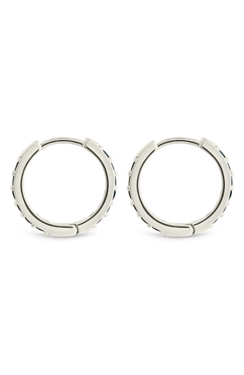Sterling Forever Zadie CZ Everyday Hoop Earrings, Alternate, color, Silver/Black