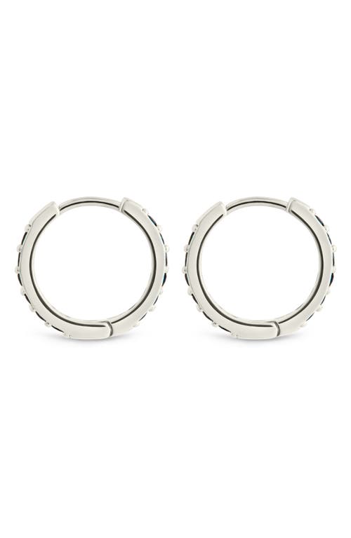 Sterling Forever Zadie Cz Everyday Hoop Earrings In Silver/black