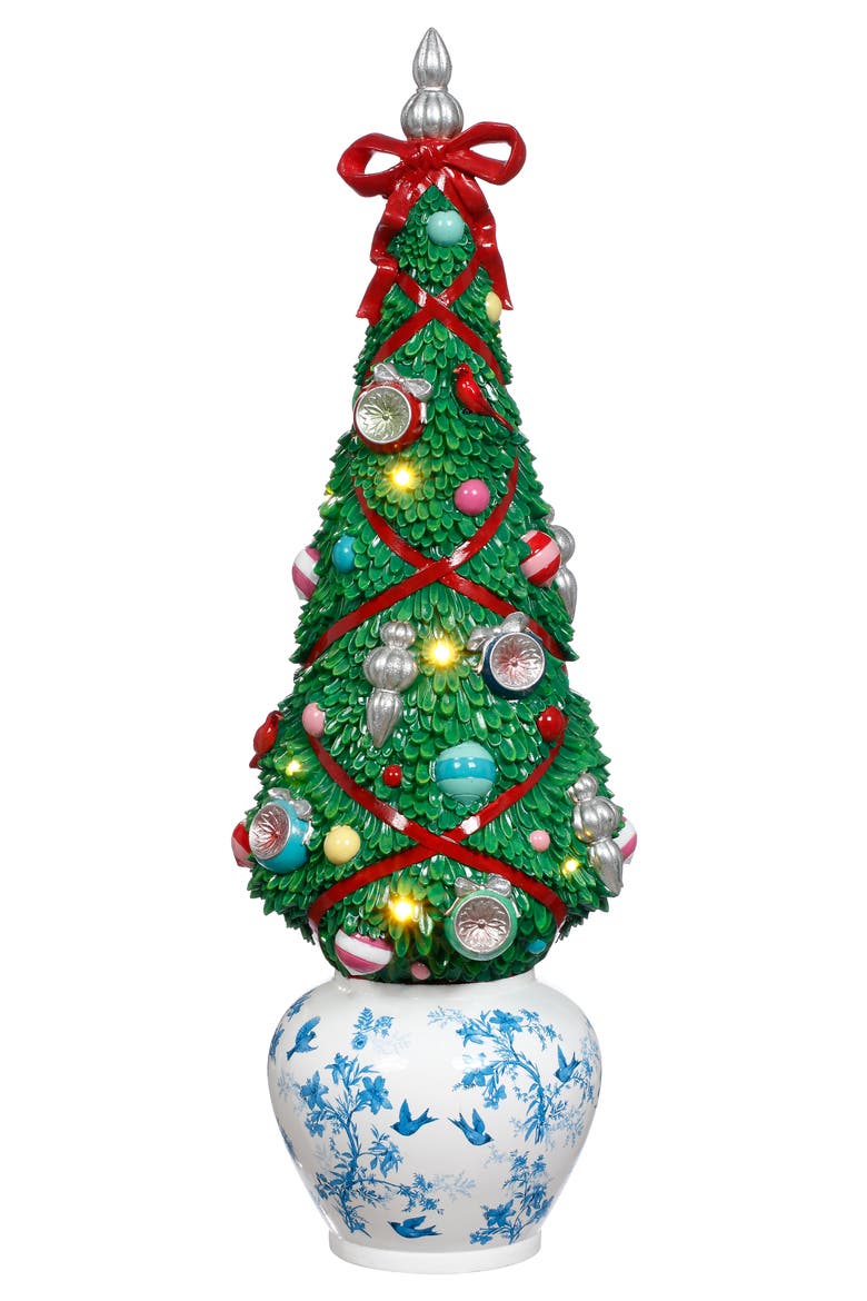 Lighted Ornament Tree in Vase, Main, color, Green