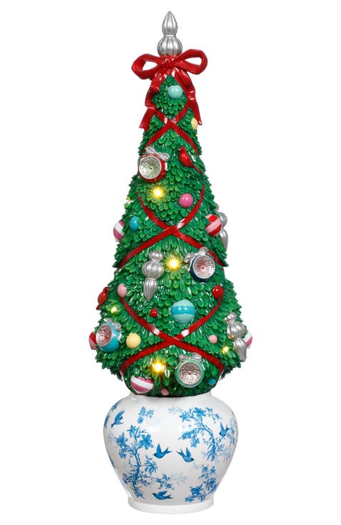 Lighted Ornament Tree in Vase