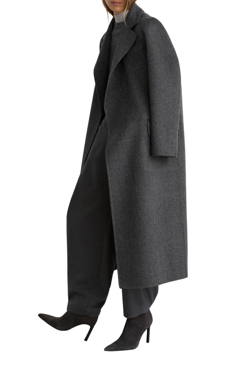 Marlowe Wool Blend Belted Coat, Main, color, CHARCOAL GREY