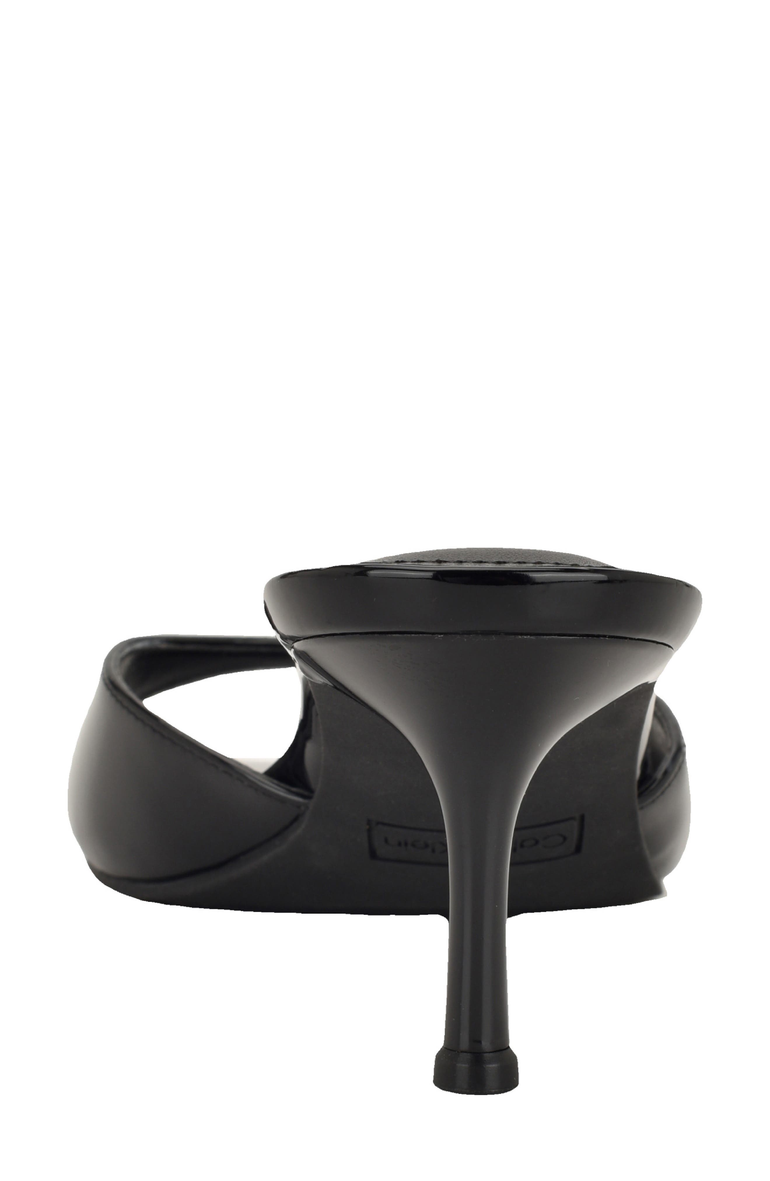 Calvin Klein Vixie Slide Sandal, Alternate, color, Black Patent