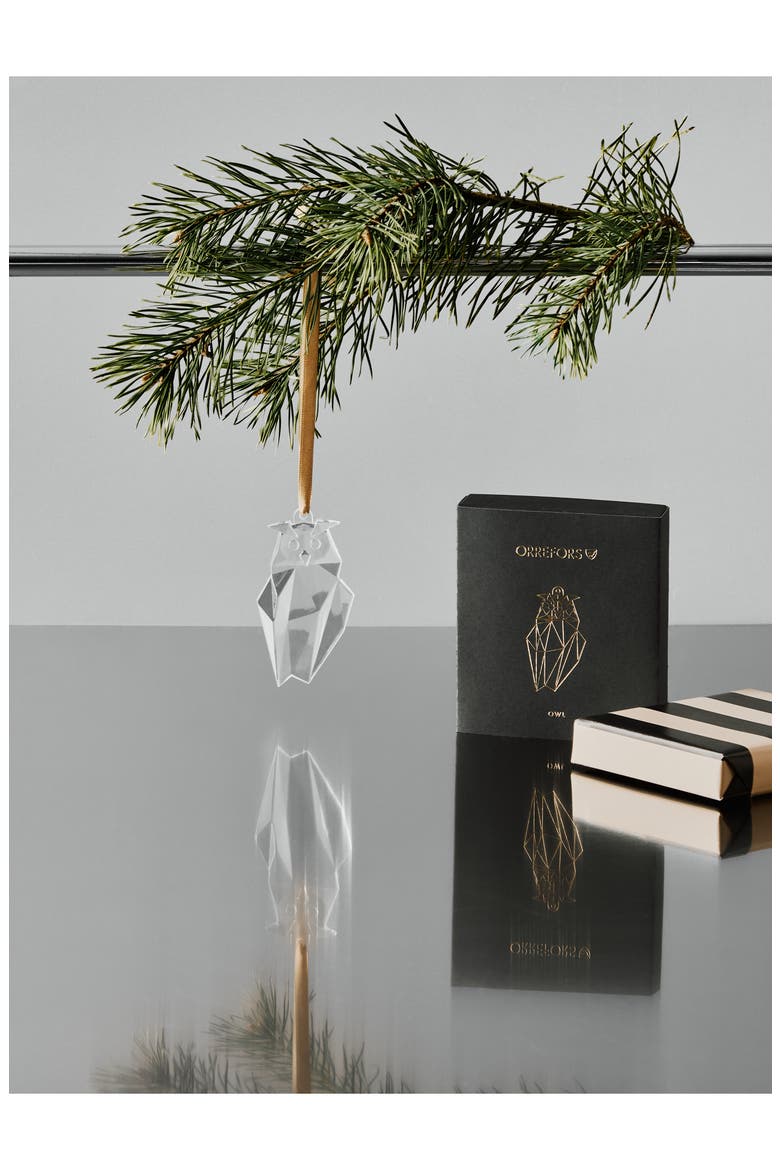 Crystal Owl Scandinavian Forest Ornament, Alternate, color, CLEAR