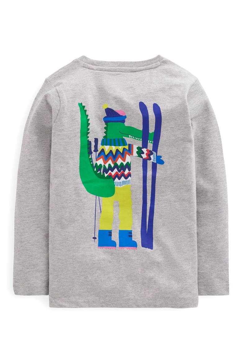 Kids' Crocodile Graphic T-Shirt, Alternate, color, GREY MARL SKIING CROC