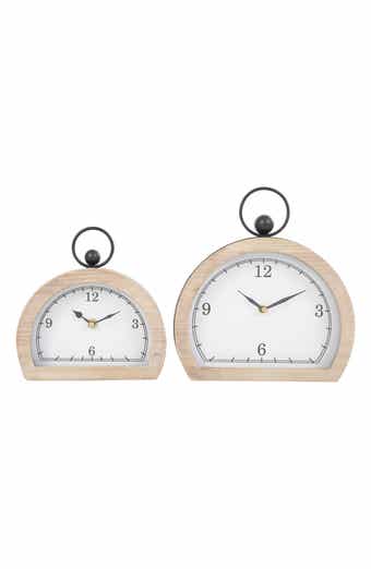 VIVIAN LUNE HOME Set of 2 Modern Wooden Clocks