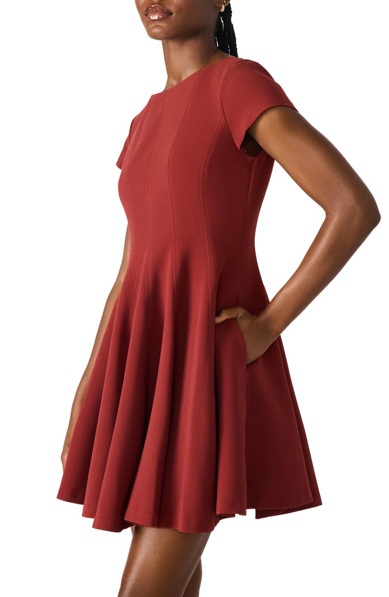 Steve Madden Nili Fit & Flare Minidress, Alternate, color, Russet Brown