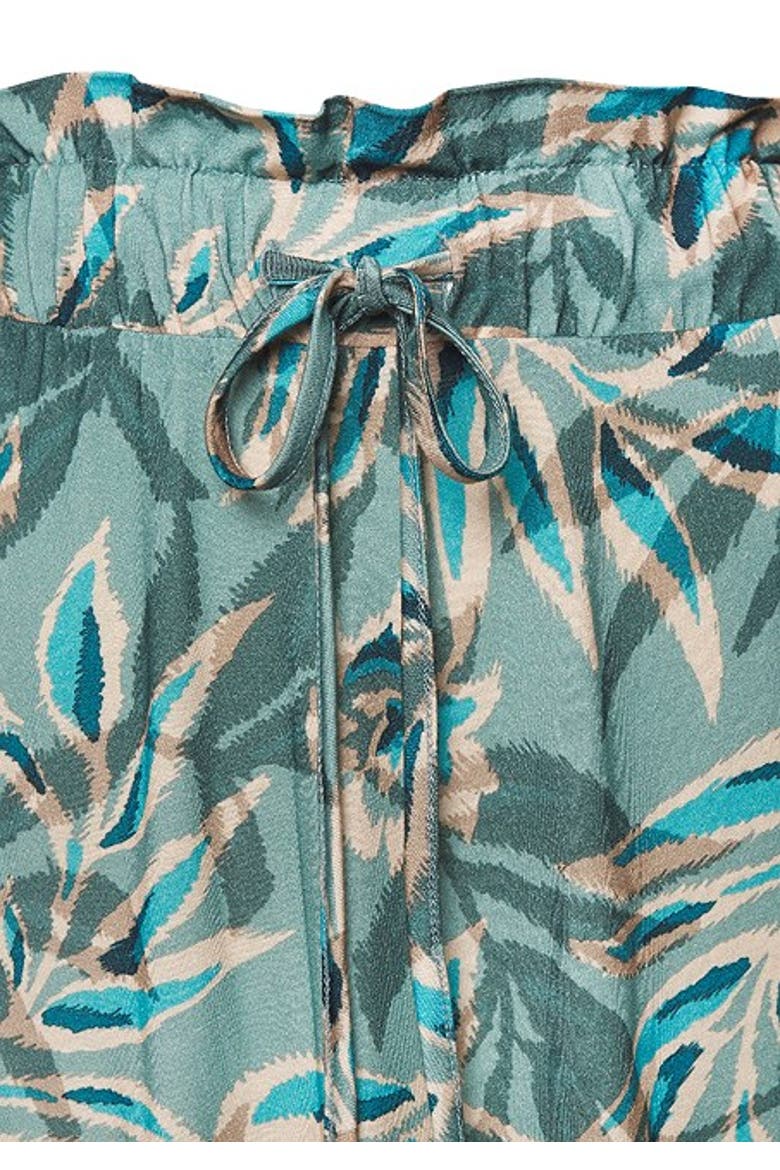 Women's Paperbag Maxi Skirt, Alternate, color, Teal Print