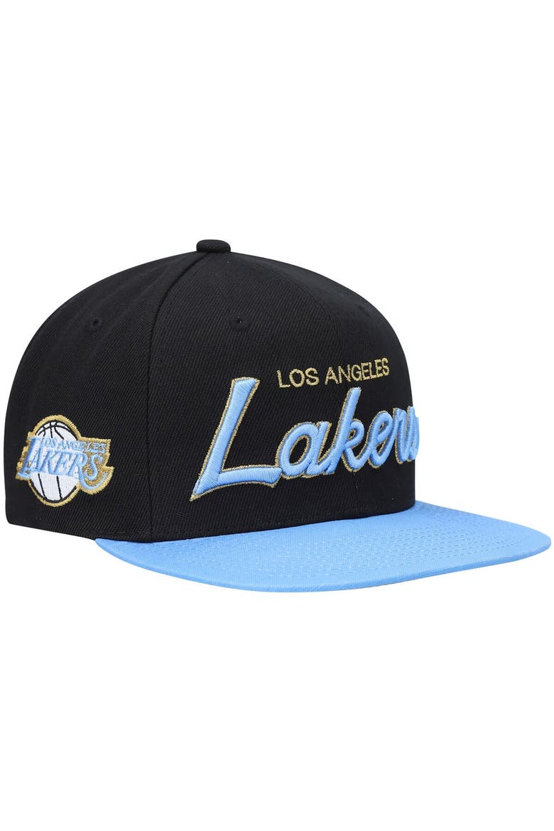 Men's Mitchell & Ness Black Los Angeles Lakers NBA 75th Anniversary Snapback Hat, Alternate, color, Black