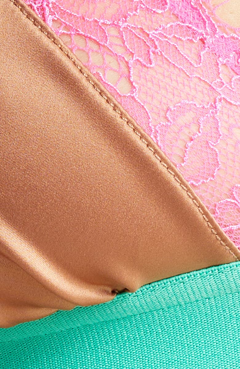 Love Stories Love Lace Colorblock Bralette, Alternate, color, Brown