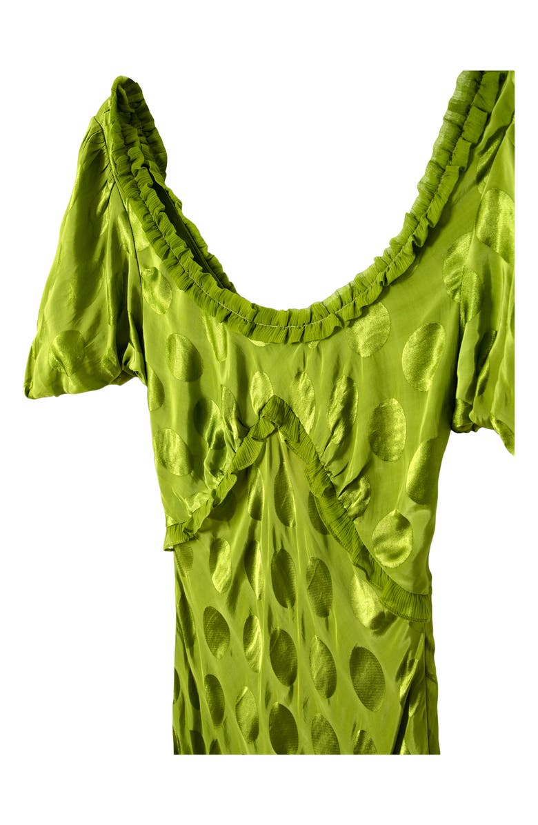 Damson Madder Aoife Dot Satin Jacquard Minidress, Alternate, color, Green