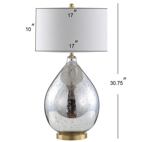 Jonathan Y Sasha 30.75" Glass/metal Led Table Lamp In Mercury Silver