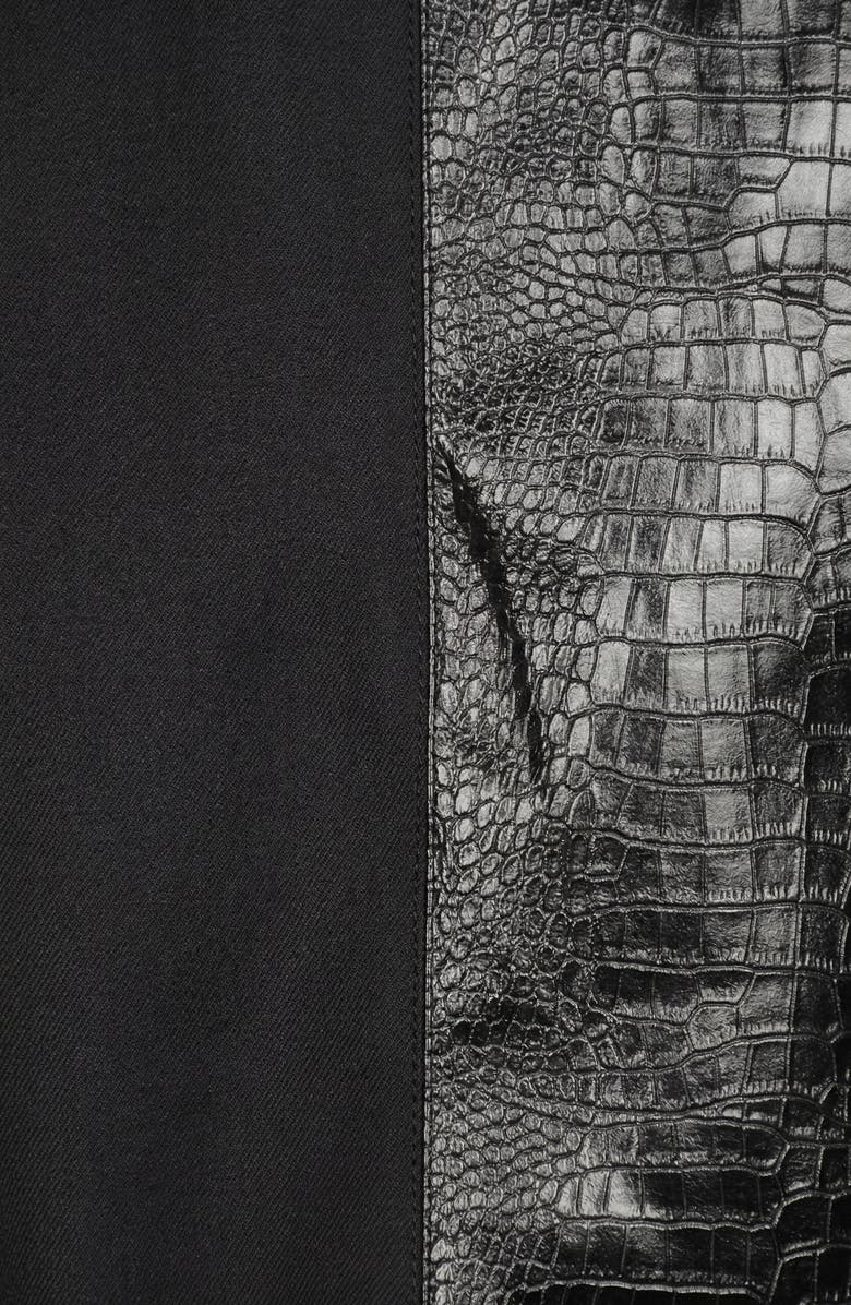 Modenaire Mixed Texture Sleeveless Embossed Blazer Top, Alternate, color, Black