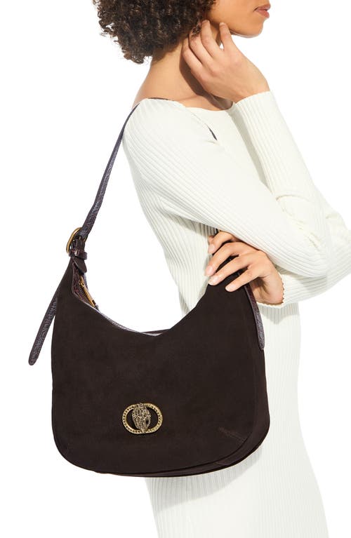 Kurt Geiger London Chelsea Soft Suede Hobo Bag In Brown