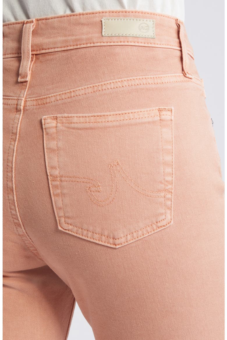 Farrah High Waist Raw Hem Crop Bootcut Jeans, Alternate, color, SULFUR PINK PEACH