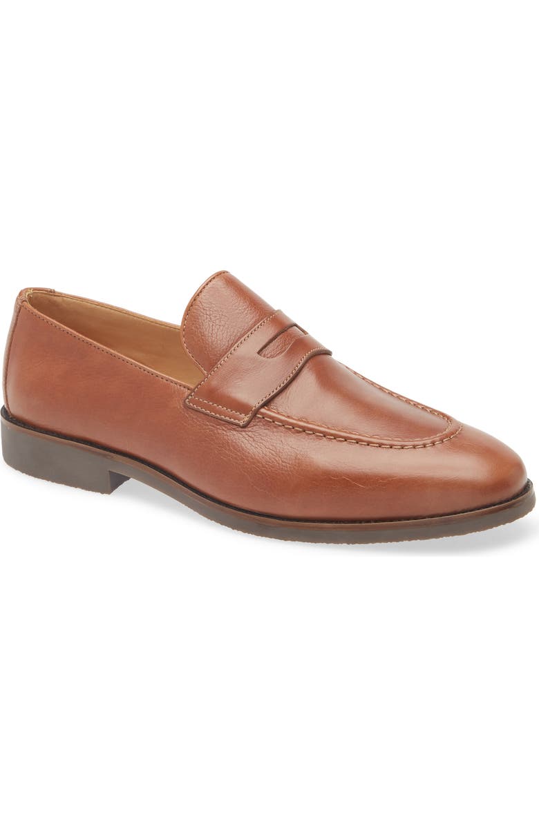 Peter Millar Madison Penny Loafer, Main, color, Cognac