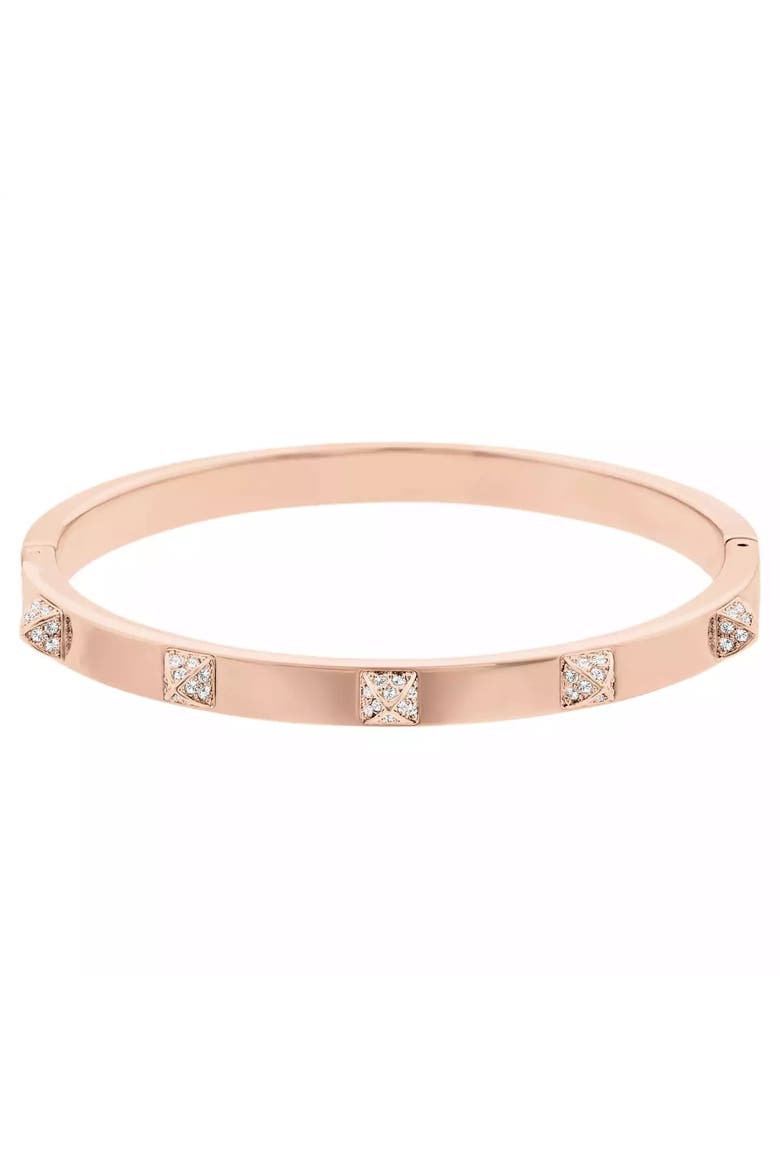 Pave Pyramid Bangle, Main, color, Rosegold
