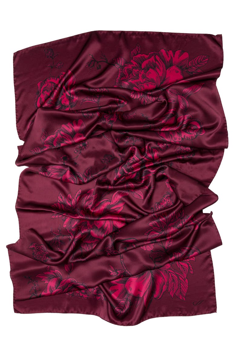 Isabella - Silk Scarf/Shawl for Women, Alternate, color, Garnet