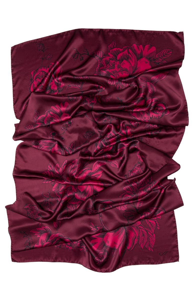 Elizabetta Isabella - Silk Scarf/Shawl for Women, Alternate, color, Garnet