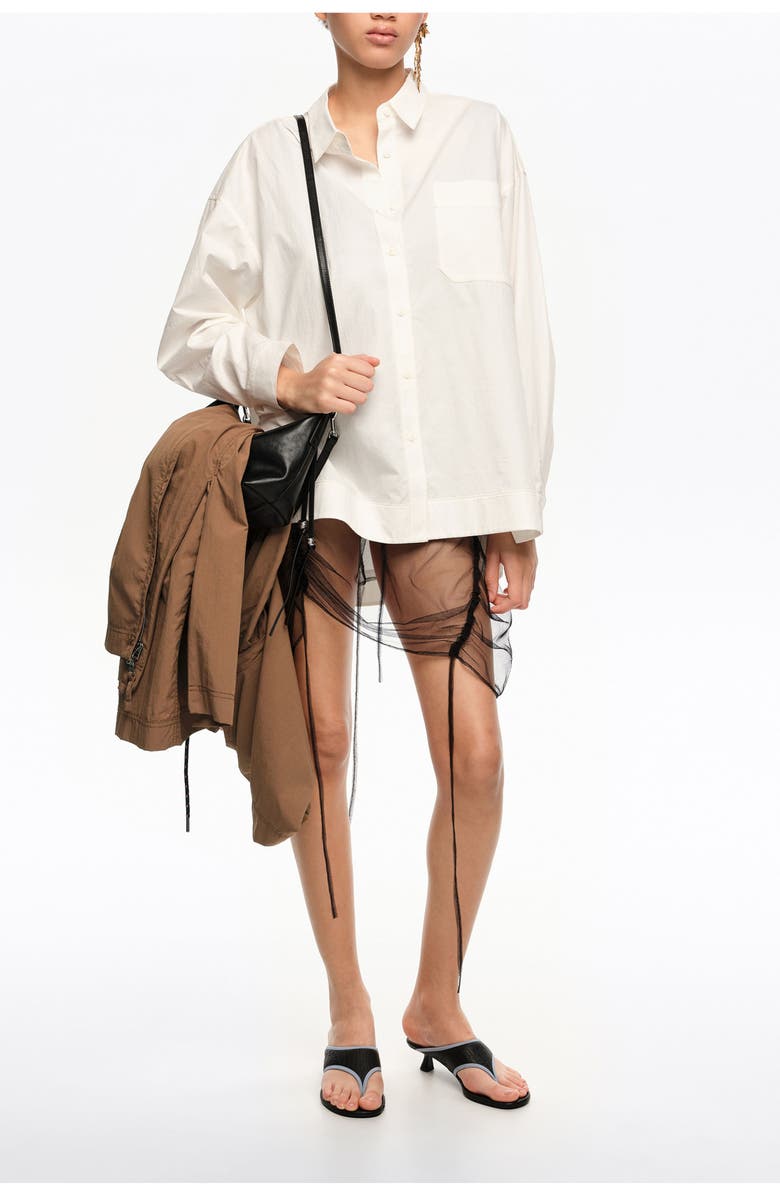 Bimba y Lola Cotton Shirt, Alternate, color, Ivory