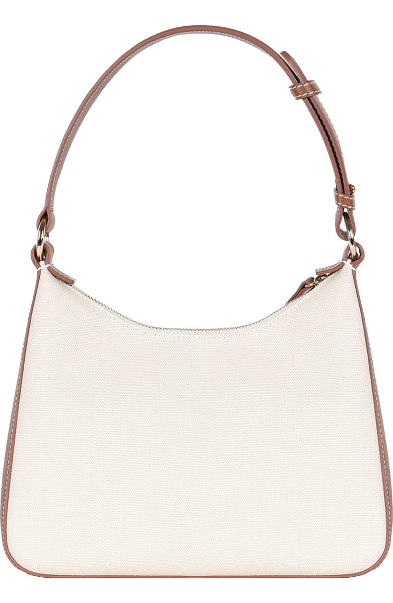 HYER GOODS Canvas and Upcycled Leather Medium Shoulder Bag, Main, color,