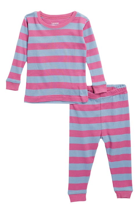 LEVERET Striped Long Sleeve Pajamas