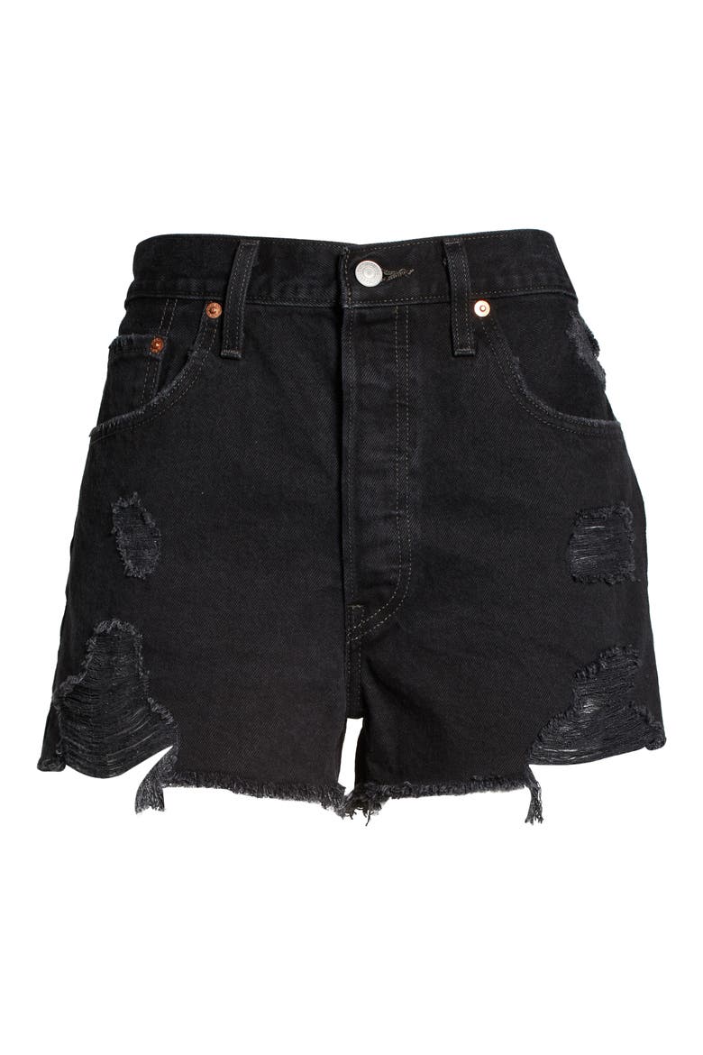 501® Original Cutoff Denim Shorts, Alternate, color, STOWAWAY