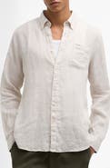 Barbour Linton Tailored Fit Check Linen Button-Down Shirt