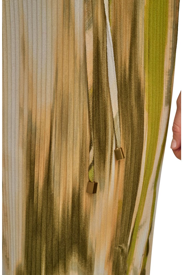 Abstract Print Micropleat Midi Dress, Alternate, color, SMOKY OLIVE