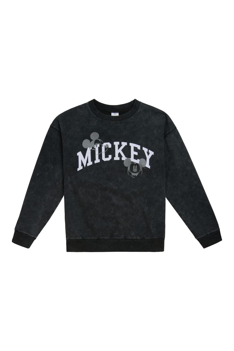 Mickey Mouse Pullover Sweatshirt, Alternate, color, Mickey Charcoal Wash