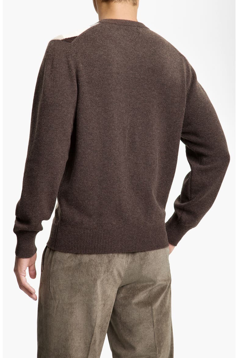 MacAlan Diamond Front Cashmere Sweater, Alternate, color, BROWN MULTI
