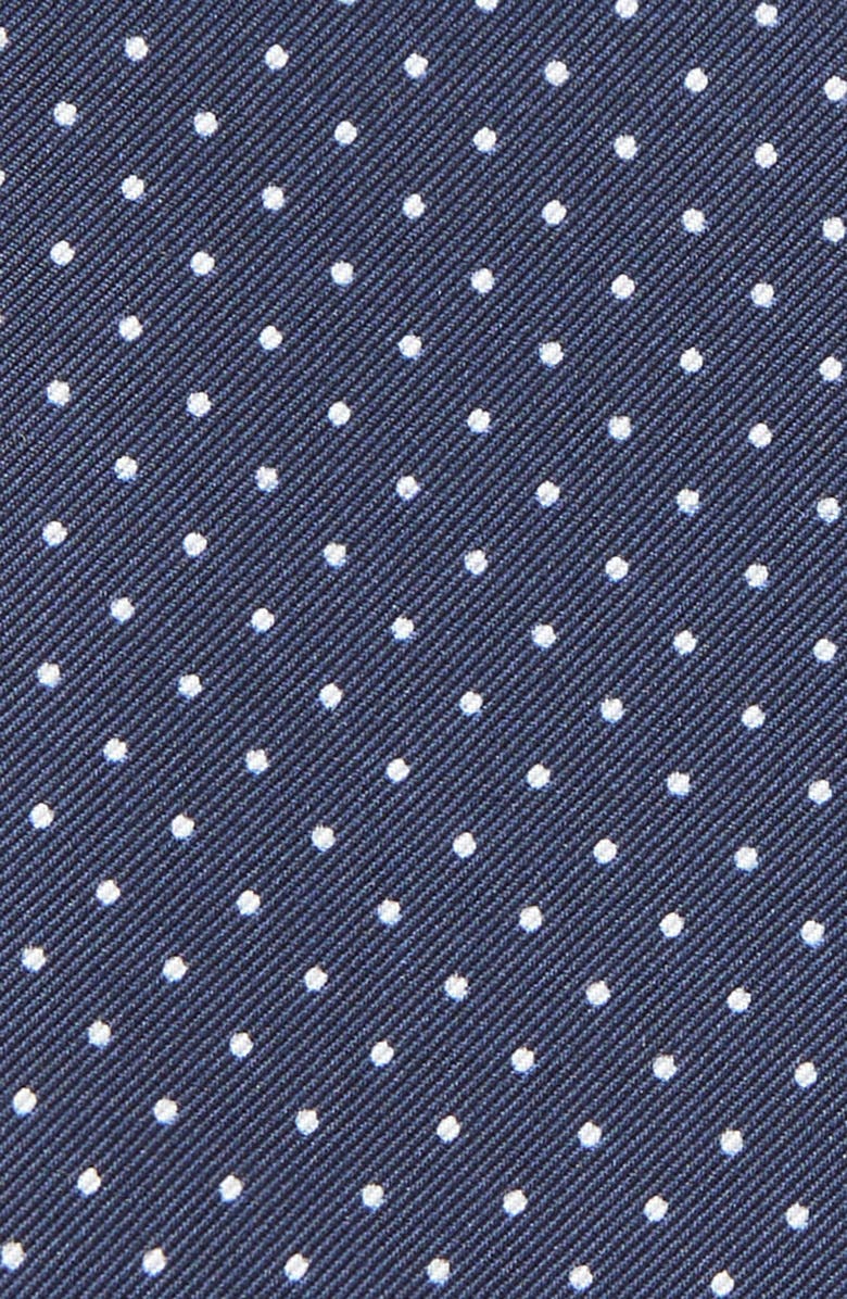 CLIFTON WILSON Polka Dot Silk Pocket Square, Alternate, color, Navy