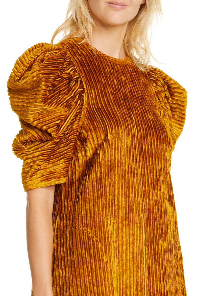 Callahan Corduroy Shift Minidress, Alternate, color, GOLD