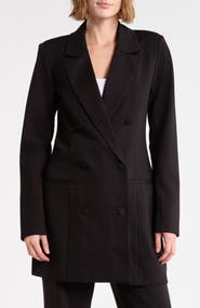 Good American Ponte Double Breasted Blazer Minidress