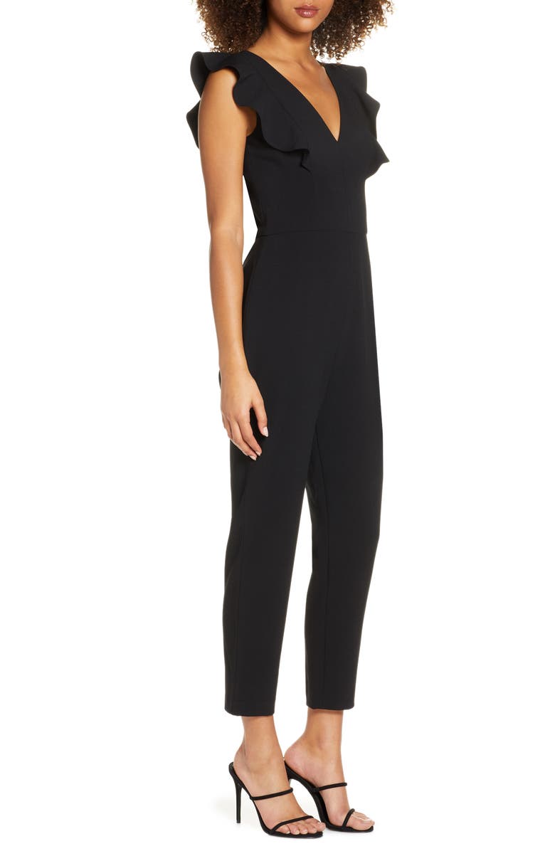 French Connection Whisper Ruffle Jumpsuit, Alternate, color, 