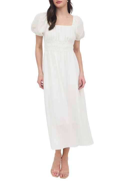 Puff Sleeve Midi Dress