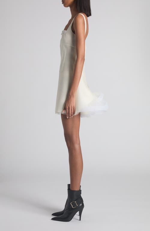Alexander Mcqueen Mcqueen Corset Silk Minidress In Metallic