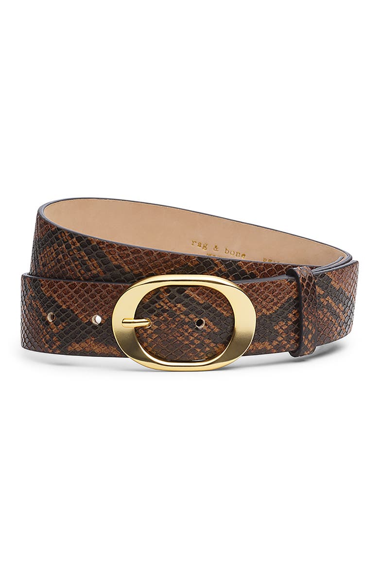 Vera Leather Belt, Main, color, SNAKE/BROWN